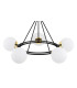 Amalfi Globe Pendant Ceiling 5 Light Opal Matt Black Structure Brass Elements-4
