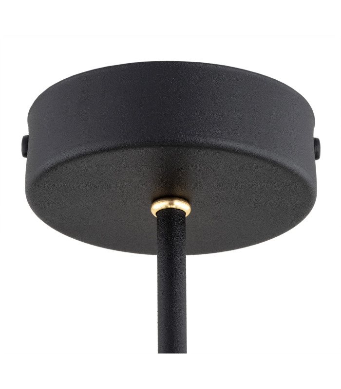 Amalfi Globe Pendant Ceiling 5 Light Opal Matt Black Structure Brass Elements-6