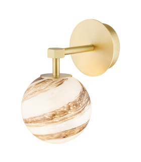 Aruba Wall Lamp White-Brown (Marble Colour) Brushed Brass-2