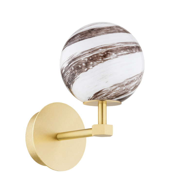 Aruba Wall Lamp White-Brown (Marble Colour) Brushed Brass-5