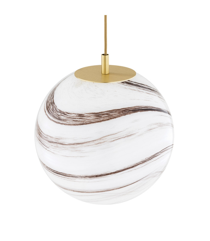 Aruba Cluster Pendant Ceiling 3 Light White-Brown (Marble Colour) Brushed Brass-4