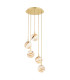 Aruba Cluster Pendant Ceiling 5 Light White-Brown (Marble Colour) Brushed Brass-1