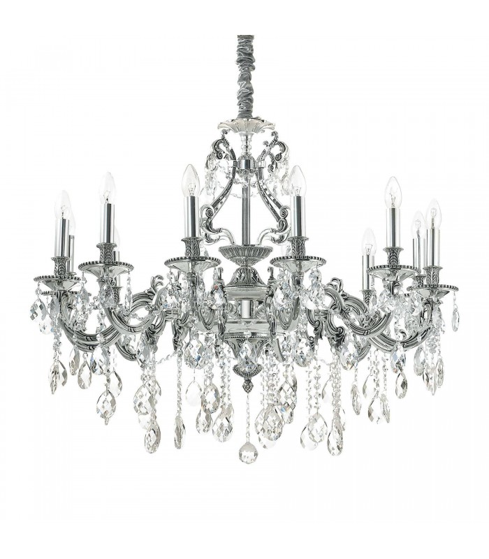 12 Light Pendant Light Silver - 1