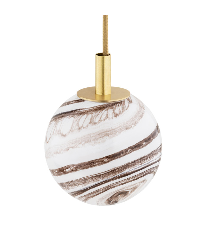 Aruba Cluster Pendant Ceiling 5 Light White-Brown (Marble Colour) Brushed Brass-4