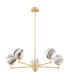 Aruba Multi Arm Pendant Ceiling 5 Light White-Brown (Marble Colour) Brushed Brass-2
