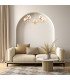 Aruba Multi Arm Pendant Ceiling 5 Light White-Brown (Marble Colour) Brushed Brass-3