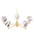Aruba Multi Arm Pendant Ceiling 5 Light White-Brown (Marble Colour) Brushed Brass-4