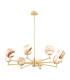 Aruba Multi Arm Pendant Ceiling 8 Light White-Brown (Marble Colour) Brushed Brass-1