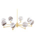 Aruba Multi Arm Pendant Ceiling 8 Light White-Brown (Marble Colour) Brushed Brass-5