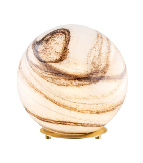 Aruba Globe Table Lamp White-Brown (Marble Colour) Brushed Brass-1