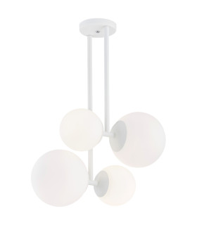 Aspen Globe Pendant Ceiling 4 Light Opal Matt White Structure-1