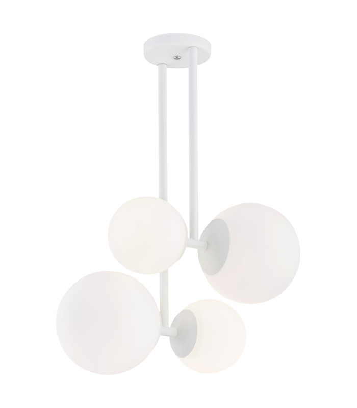 Aspen Globe Pendant Ceiling 4 Light Opal Matt White Structure-1