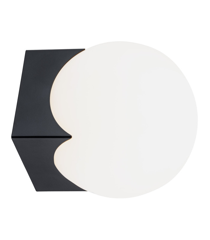 Austin Wall Lamp Opal Matt Black Matt-1