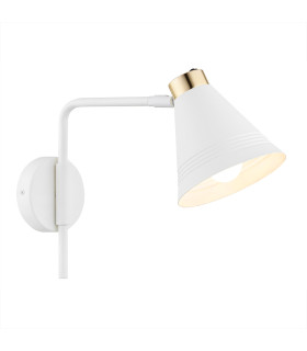 Avalone Dome Wall Lamp White Structure Brass Elements V1-1