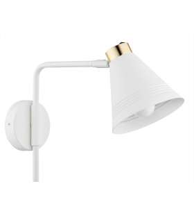 Avalone Dome Wall Lamp White Structure Brass Elements V1-2