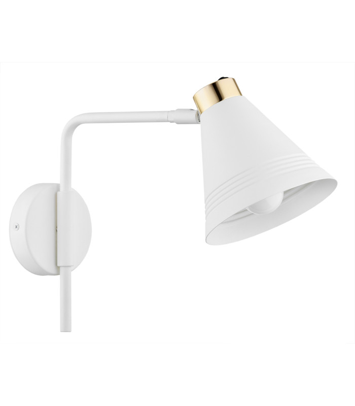 Avalone Dome Wall Lamp White Structure Brass Elements V1-2