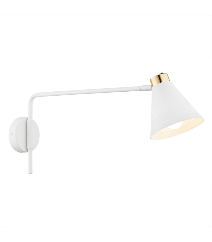Avalone Dome Wall Lamp White Structure Brass Elements V2-1