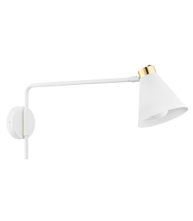 Avalone Dome Wall Lamp White Structure Brass Elements V2-2