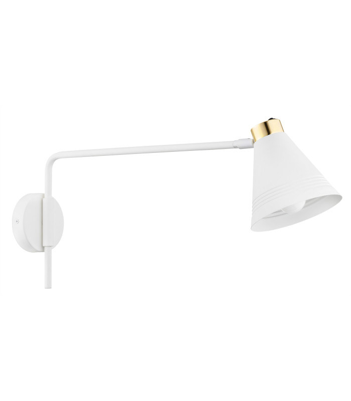 Avalone Dome Wall Lamp White Structure Brass Elements V2-2
