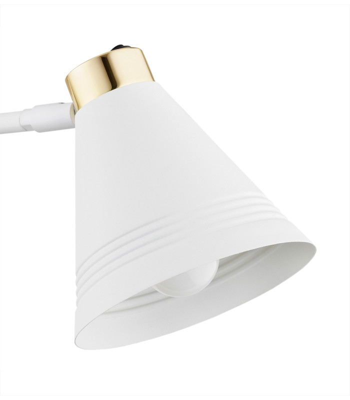 Avalone Dome Wall Lamp White Structure Brass Elements V2-3