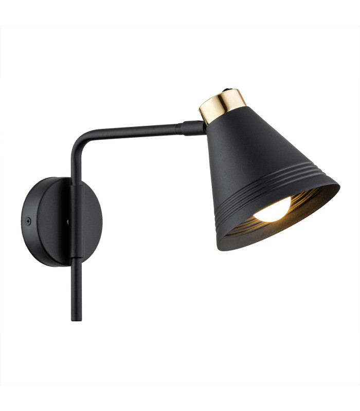 Avalone Dome Wall Lamp Black Structure Brass Elements V1-1