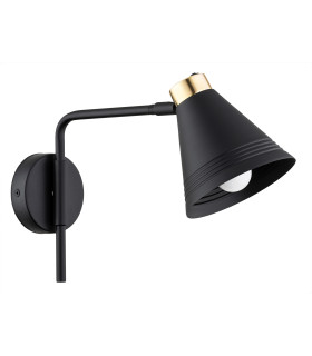 Avalone Dome Wall Lamp Black Structure Brass Elements V1-2