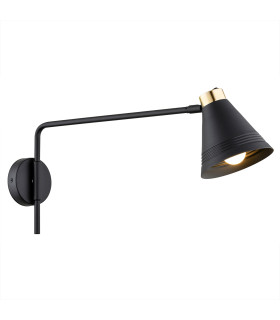 Avalone Dome Wall Lamp Black Structure Brass Elements V2-1