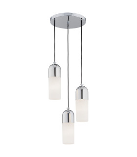 Burgos Cluster Pendant Ceiling 3 Light Opal Matt Chrome-1