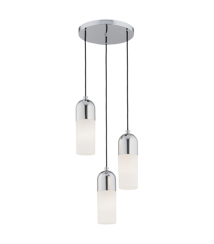Burgos Cluster Pendant Ceiling 3 Light Opal Matt Chrome-1