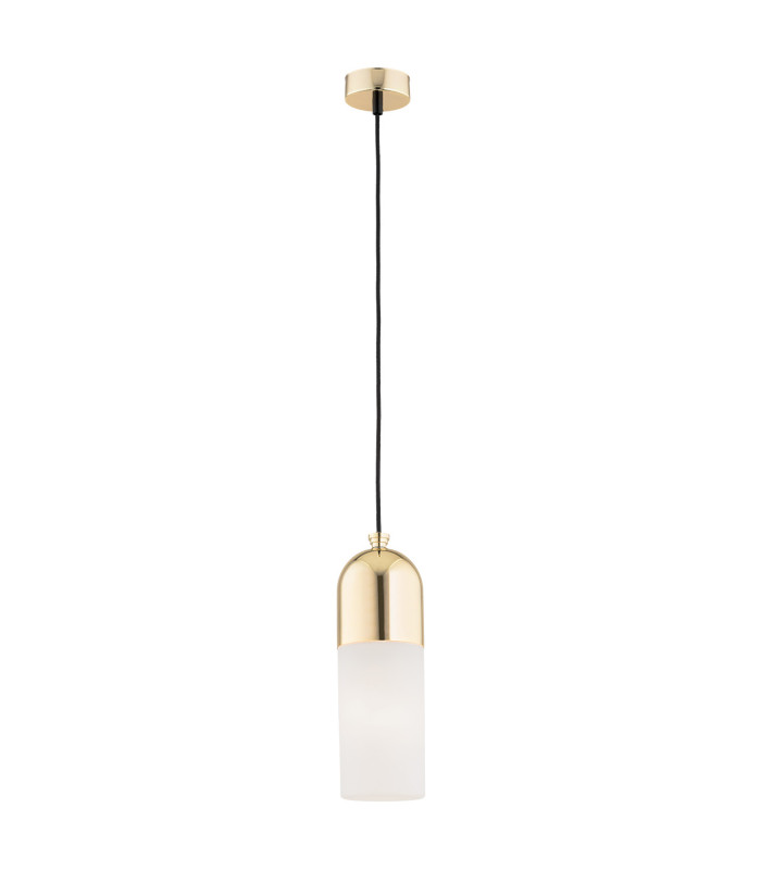 Burgos Slim Pendant Ceiling Light Opal Matt Brass Steel-1