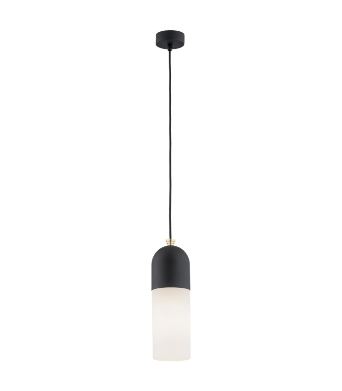 Burgos Slim Pendant Ceiling Light Opal Matt Black Structure