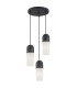 Burgos Cluster Pendant Ceiling 3 Light Opal Matt Black Structure Brass Elements-1