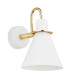 Beverly Dome Wall Lamp White Structure Brass Elements-1