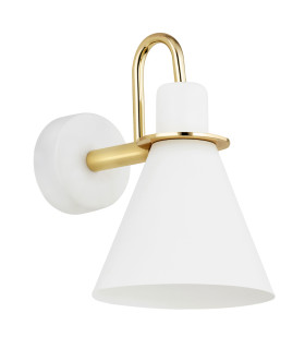 Beverly Dome Wall Lamp White Structure Brass Elements-1