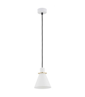 Beverly Dome Pendant Ceiling Light White Structure Brass Elements-2