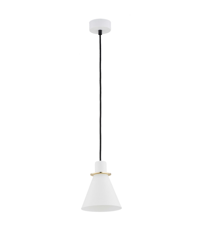 Beverly Dome Pendant Ceiling Light White Structure Brass Elements-2