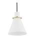 Beverly Dome Pendant Ceiling Light White Structure Brass Elements-3