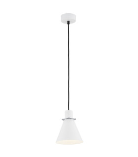 Beverly Dome Pendant Ceiling Light White Structure Chrome Elements-1