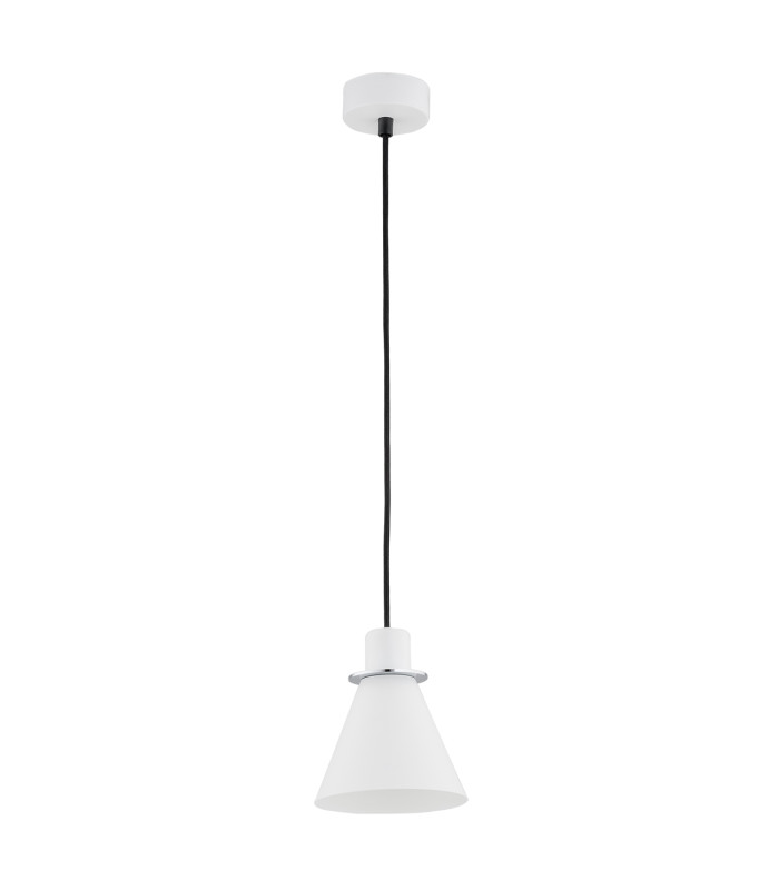 Beverly Dome Pendant Ceiling Light White Structure Chrome Elements-2