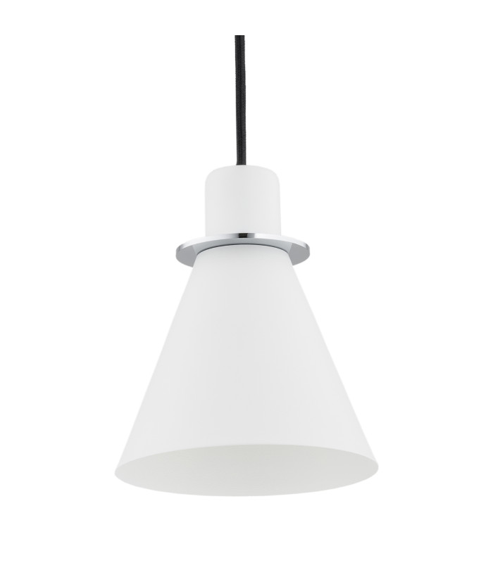 Beverly Dome Pendant Ceiling Light White Structure Chrome Elements-3