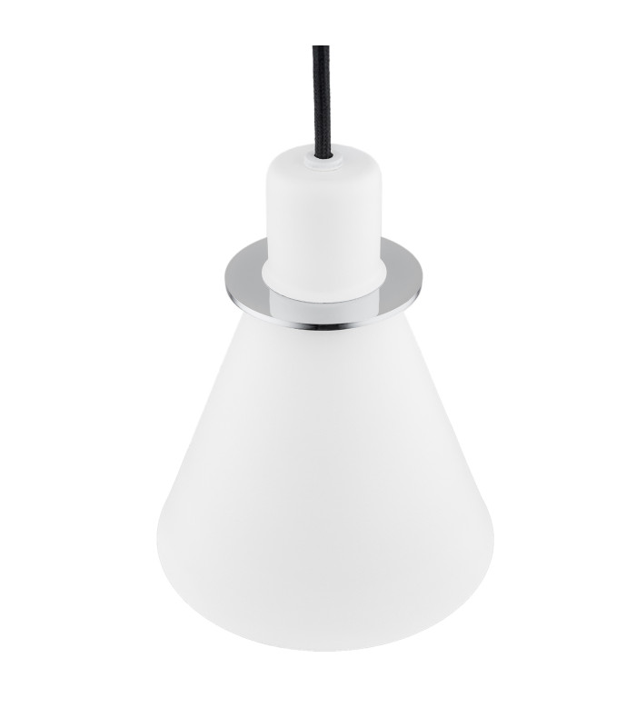 Beverly Dome Pendant Ceiling Light White Structure Chrome Elements-4