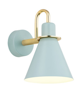 Beverly Dome Wall Lamp Blue Matt  Brass Elements-1