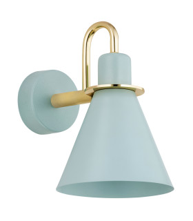 Beverly Dome Wall Lamp Blue Matt  Brass Elements-2