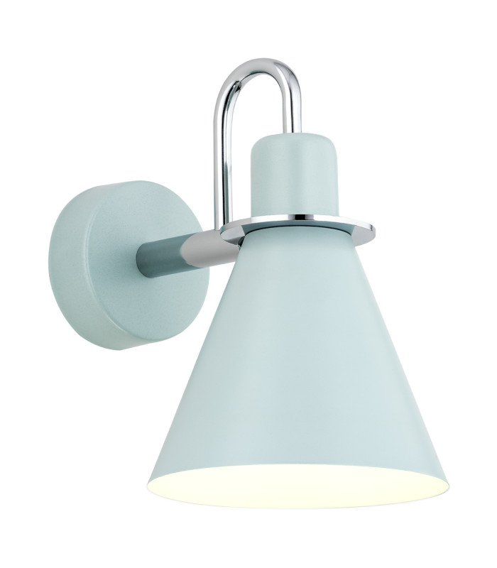 Beverly Dome Wall Lamp Blue Matt Chrome Elements-1
