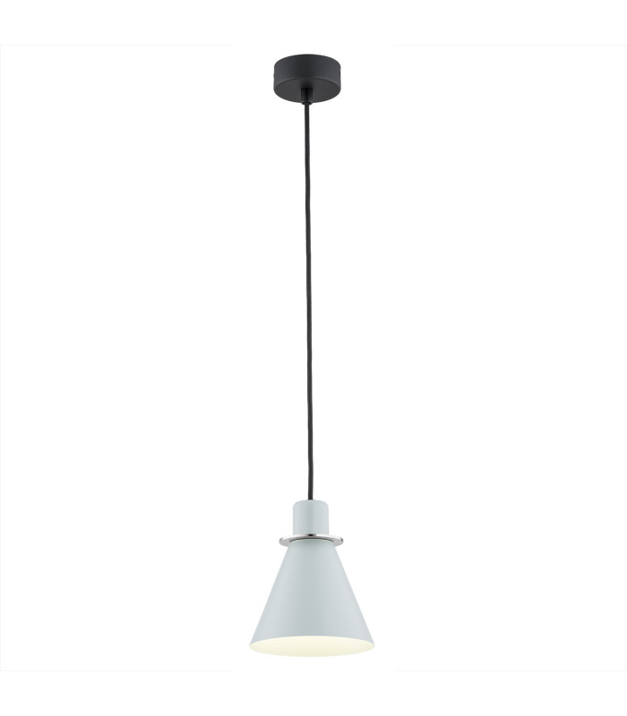 Beverly Dome Pendant Ceiling Light Blue Matt Chrome Elements-1