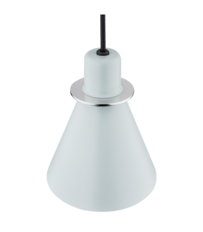 Beverly Dome Pendant Ceiling Light Blue Matt Chrome Elements-4