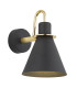 Beverly Dome Wall Lamp Black Structure Brass Elements-1