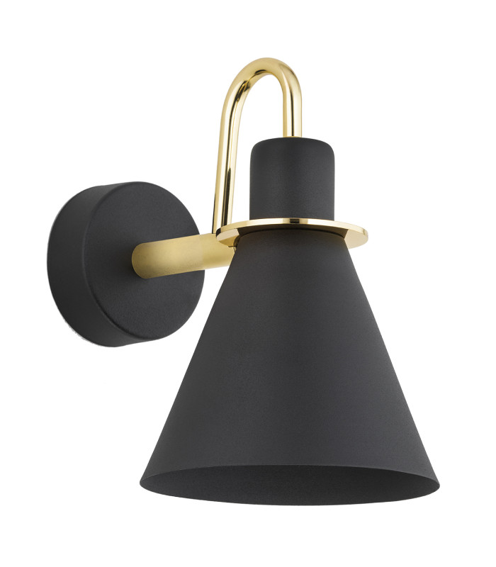Beverly Dome Wall Lamp Black Structure Brass Elements-2