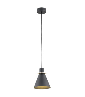 Beverly Dome Pendant Ceiling Light Black Structure Brass Elements-1