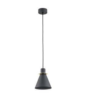 Beverly Dome Pendant Ceiling Light Black Structure Brass Elements-2